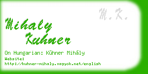 mihaly kuhner business card